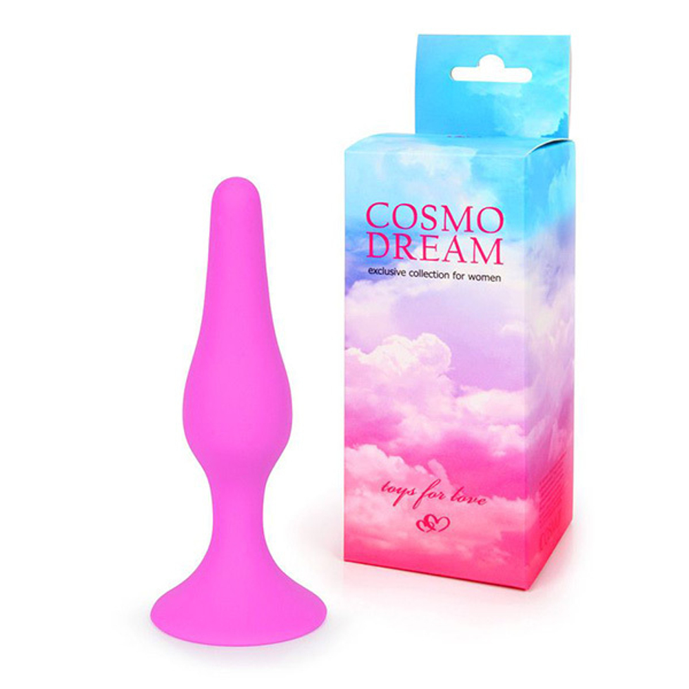 Розовая анальная втулка 10см с ограничителем Bior Toys Cosmo WSL-15018
