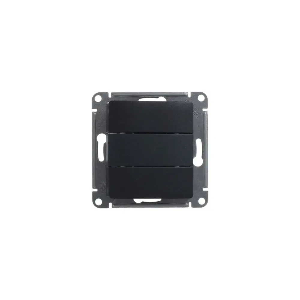 GLOSSA 3-клавишный ВЫКЛЮЧАТЕЛЬ, сх.1+1+1, 10АХ, механизм, АНТРАЦИТ