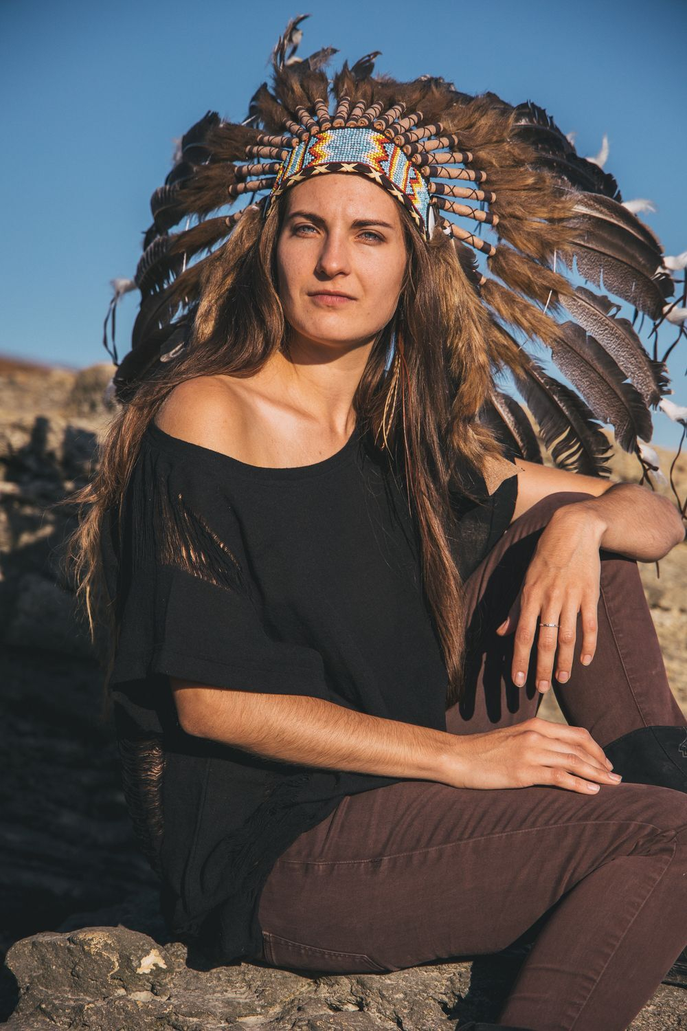 Оверсайз бохо-топ Chintamani (черный)