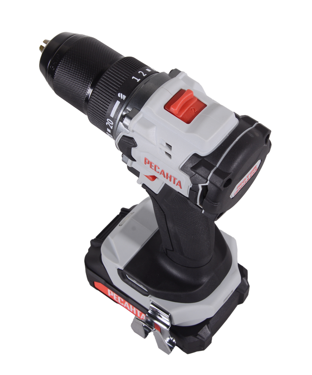 Дрель-шуруповерт аккумуляторная Ресанта ДА-20-2ЛК-БП (бесщеточный двигатель)