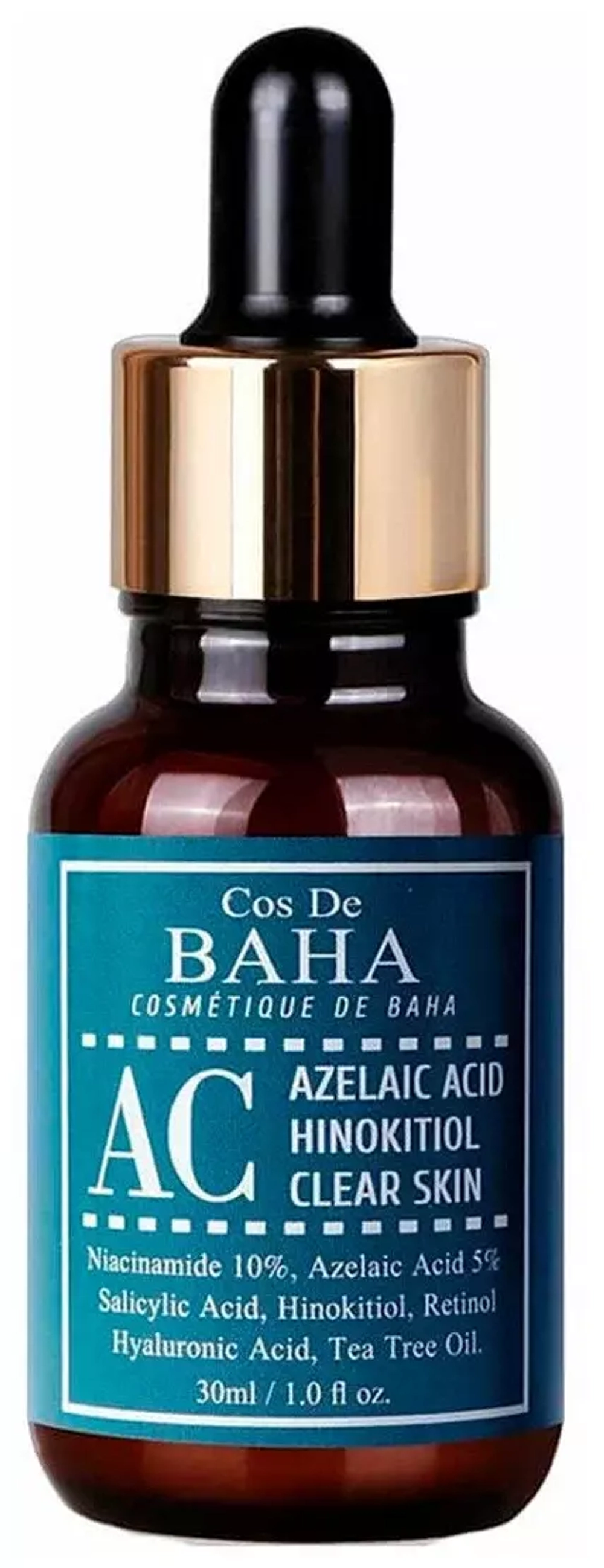 Сыворотка с азелаиновой кислотой и хинокитиолом Cos De Baha Azelaic Acid Hinokitiol Clear Skin, 30мл