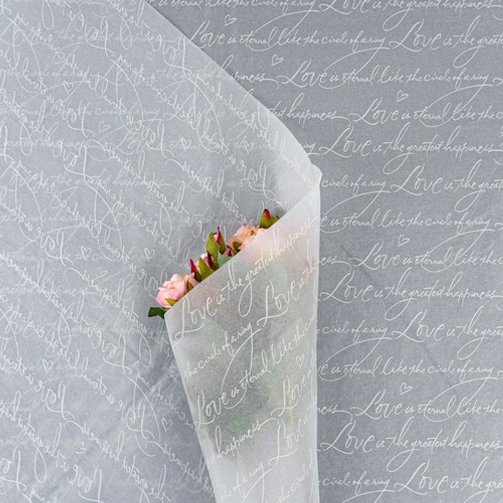 Бумага тишью "Письмо любви" 50*70см Белый (20л)