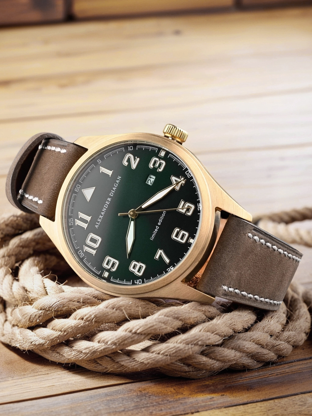 Часы кварцевые Earth new, зеленые