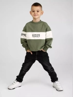 Свитшот для мальчика зеленый в школу и сад