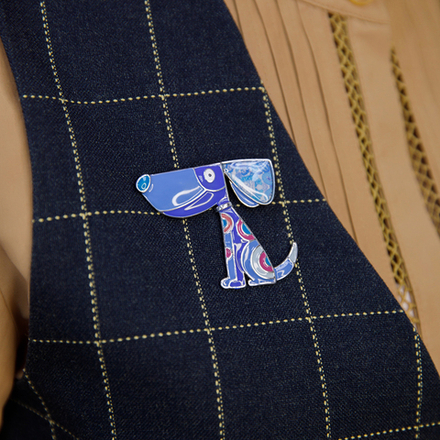 Брошь Shadore Собака XZ2291.23 BL/S