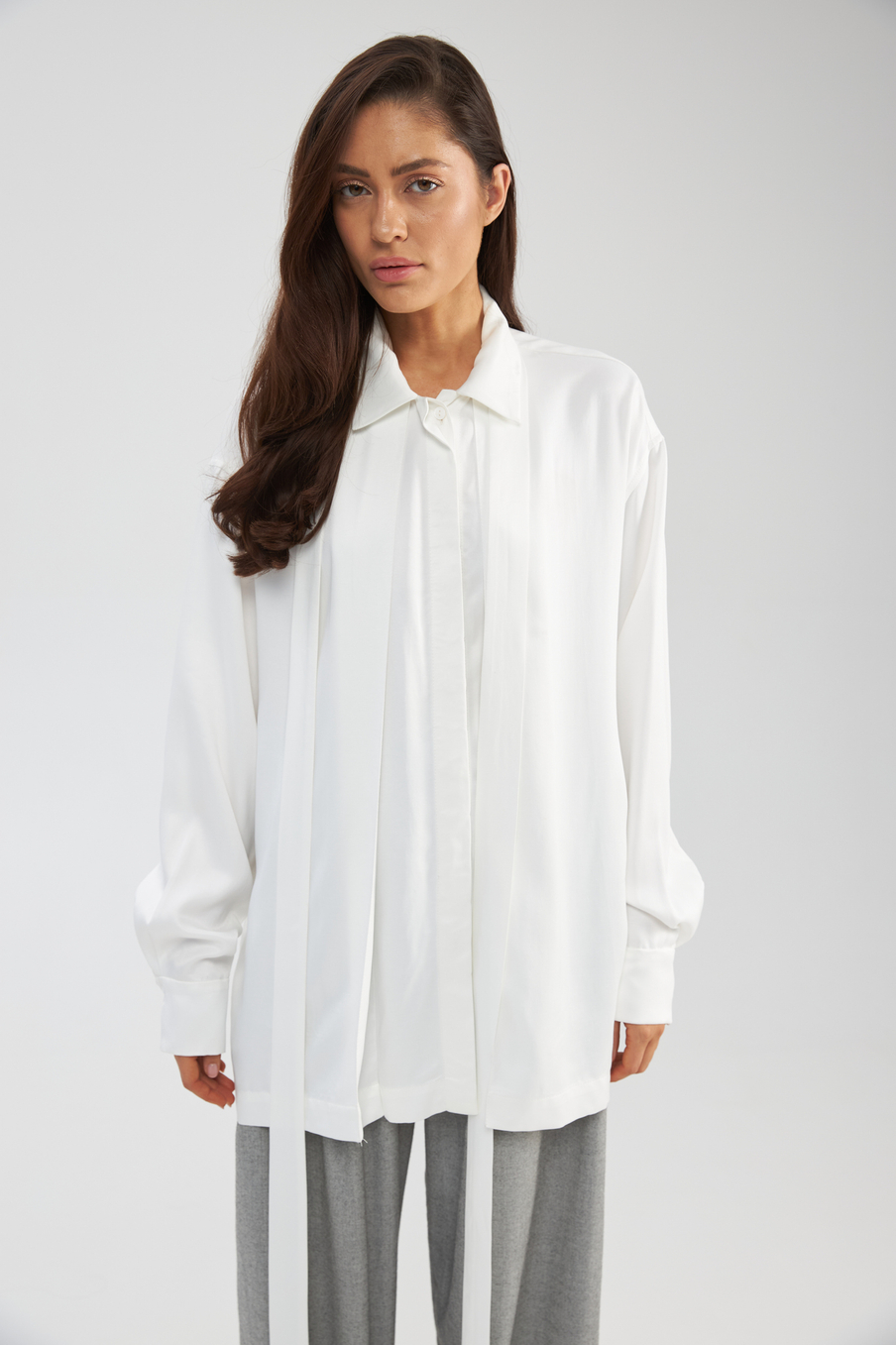 Блуза "Premium" с поясом шлейфом