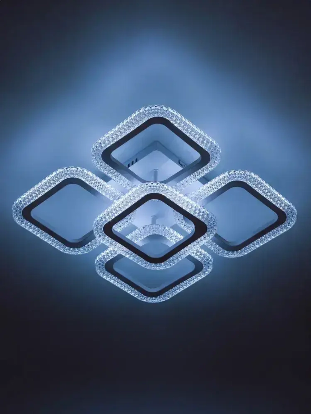 Люстра потолочная светодиодная с пультом ДУ Rivoli Nikki 6112-105 белая 80 Вт LED 2800К - 6200К, светильник на кухню, в детскую, в спальню