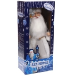 Дед Мороз музыкальный «Сказочная волшебная шуба» 40 см (серебряная шубка)