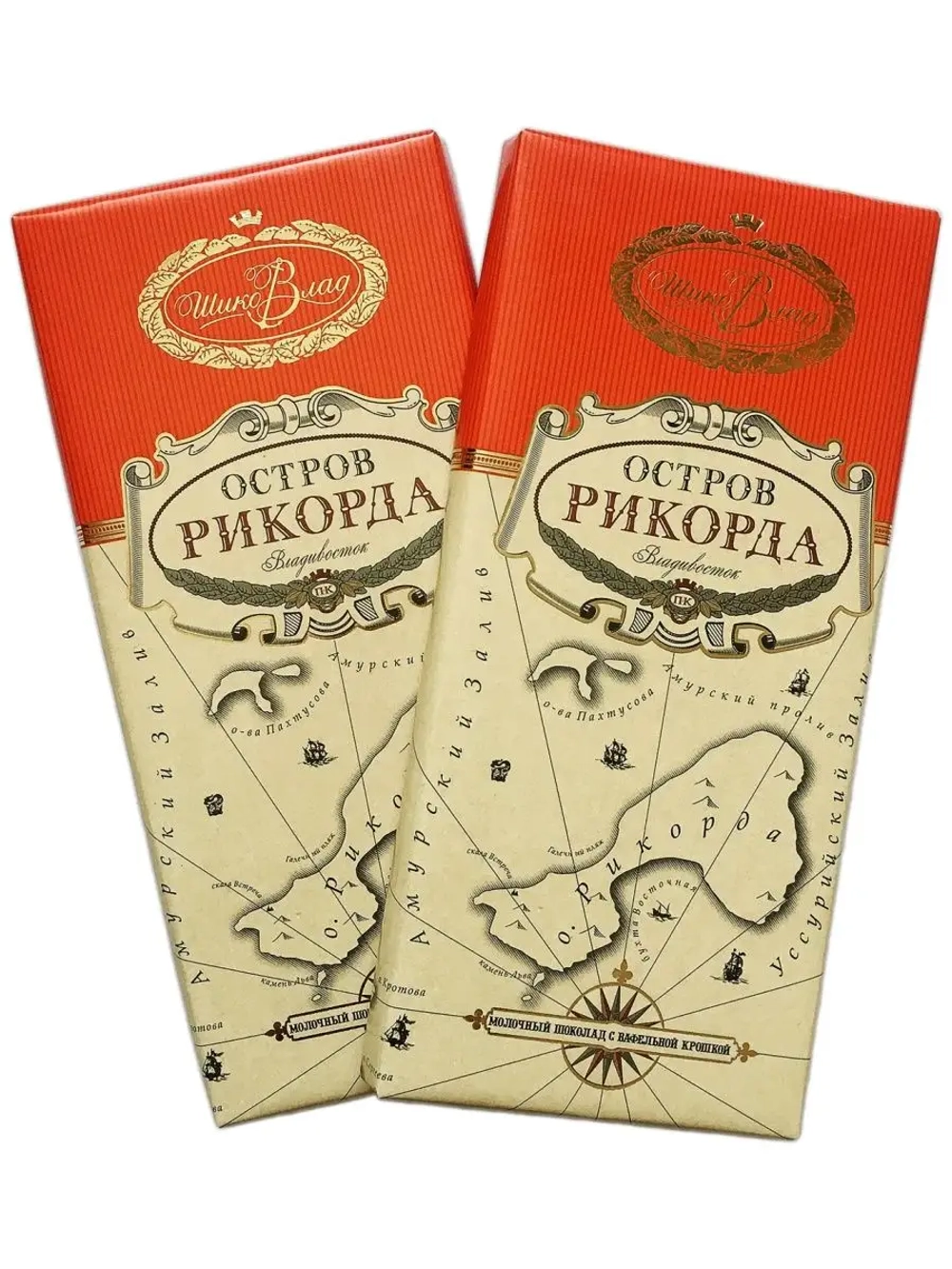 Шоколад молочный "Остров Рикорда" с вафельной крошкой 320