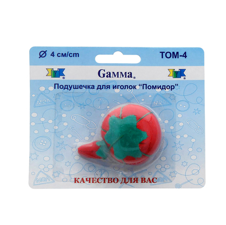 "Gamma"   ТОМ-4   Подушечка для игл "Помидор"   4 см  в блистере