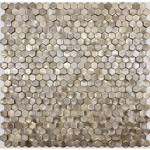 Мозаика металлическая Aluminium 3D Hexagon Gold 8x14x6 Alchimia золото желтый