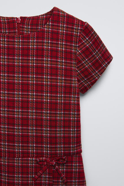 ZARA КОМБИНЕЗОН КОРОТКИЙ В КЛЕТКУ, КРАСНЫЙ
