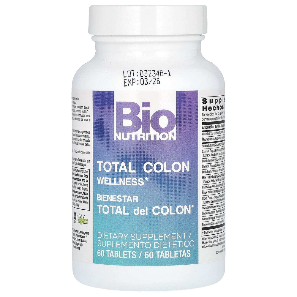 Bio Nutrition, Total Colon Wellness, 60 таблеток