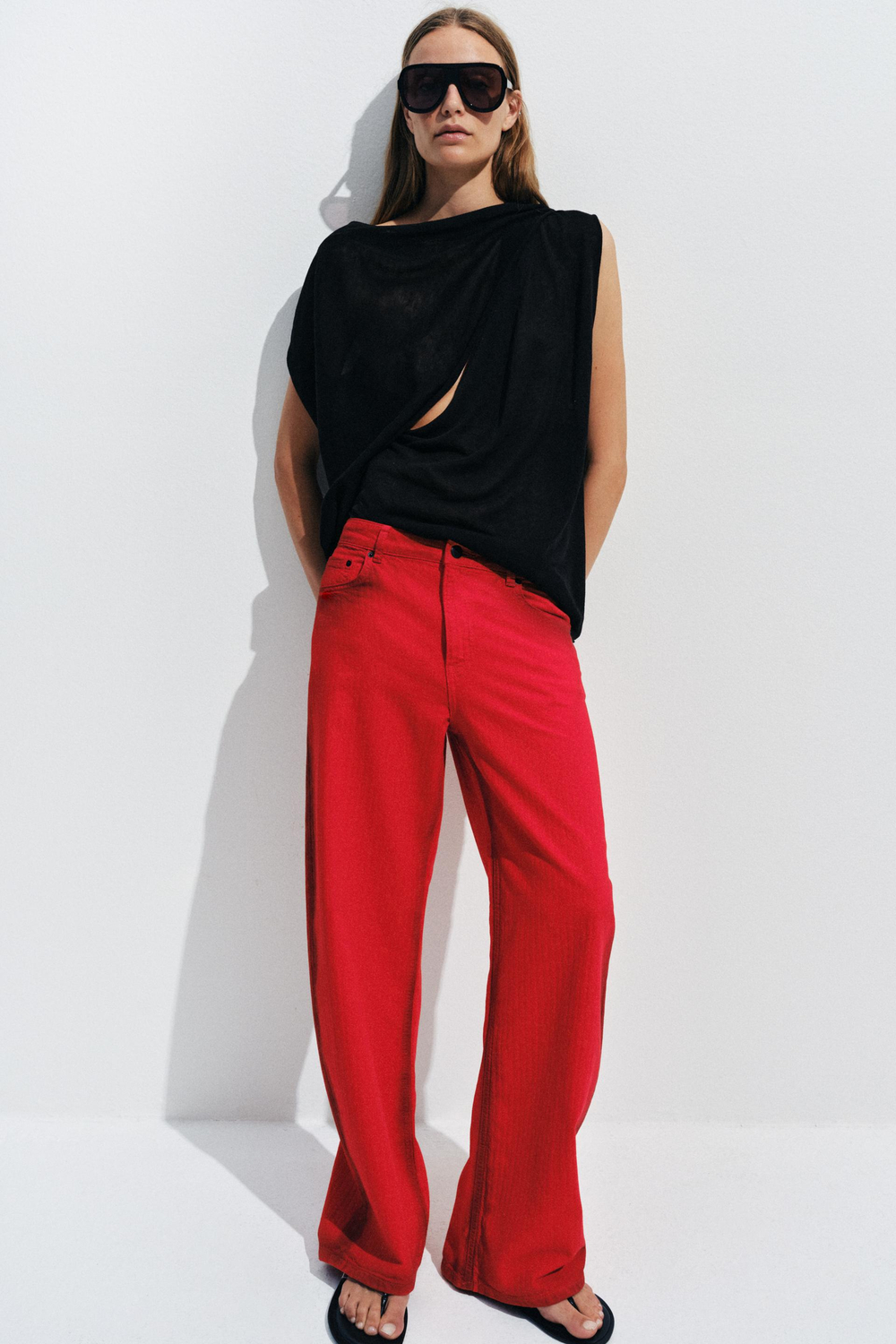 ZARA ТРИКОТАЖНЫЙ ТОП НА ЗАПАХЕ, ЧЕРНЫЙ