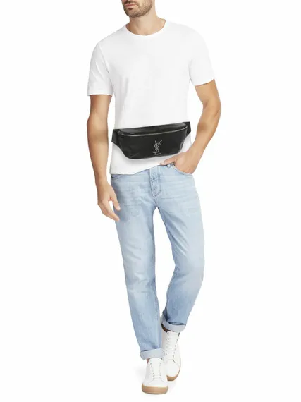 Поясная сумка Saint Laurent Cassandre Classic из кожи черный