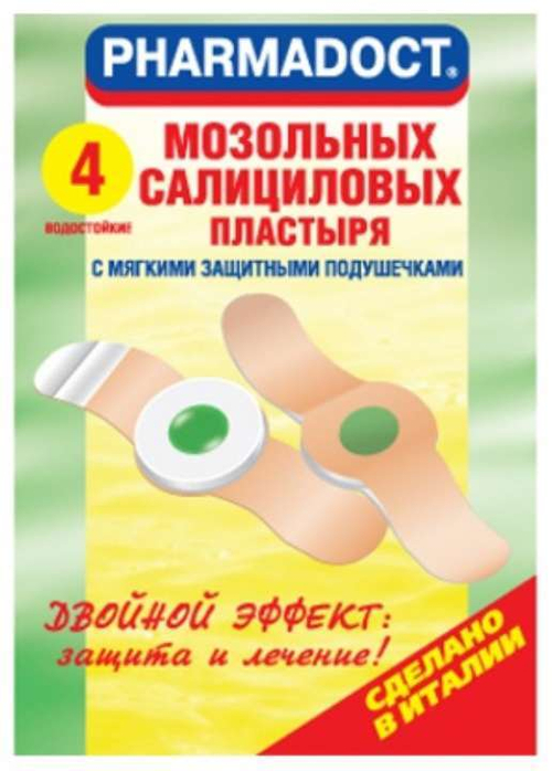 Pharmadoct Пластырь для ног мозольный салициловый 4 шт.