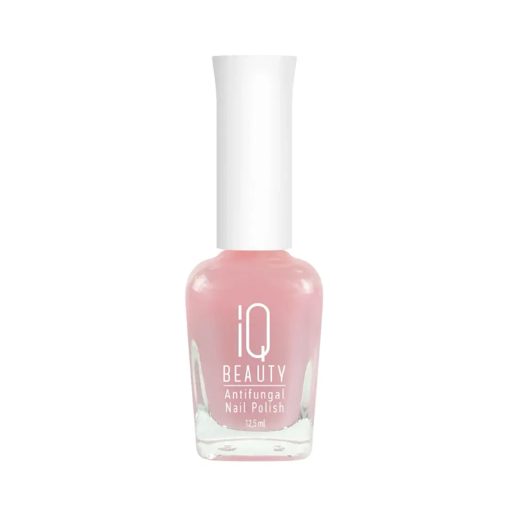 IQ Beauty Лак для ногтей для защиты от грибка с активатором роста с тербинафином Antifungal Nail Polish, 12,5 мл Розовый прозрачный