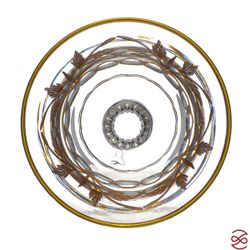 Конфетница на ножке TIMON Tiziano Golden/Palm 16,5*13 см