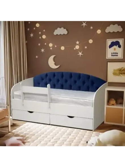 Детская Кровать "Софа" с мягким элементом с двумя ящиками