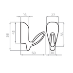 Крючок настенный MB-LM/K-001 BL черный