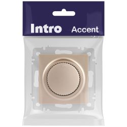 Светорегулятор Intro Accent 6-401-04 поворотный, 600Вт 230В, IP20, СУ, шампань