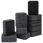 Губки для посуды BIG BLACK 95х70х35 мм КОМПЛЕКТ 10 шт., КРУПНОПОРИСТЫЙ поролон/абразив LAIMA, 608650