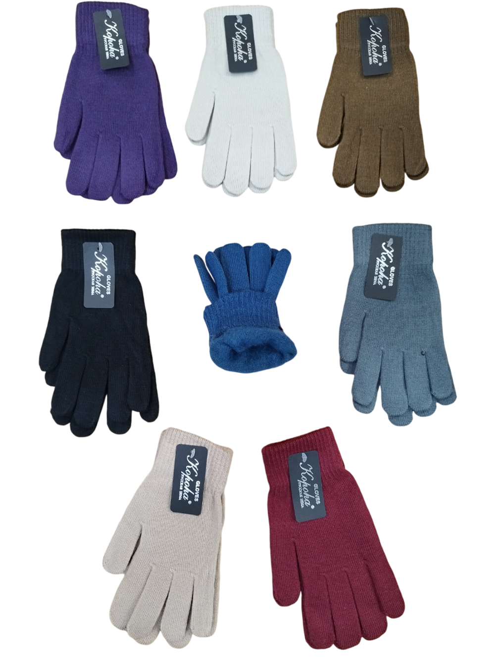 7071G Перчатки женские, Корона цветные (Ассорти)