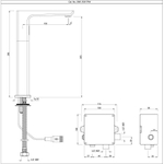 Jaquar, Смеситель для раковины Kubix Prime, сенсор., Хром SNR-CHR-35017PM
