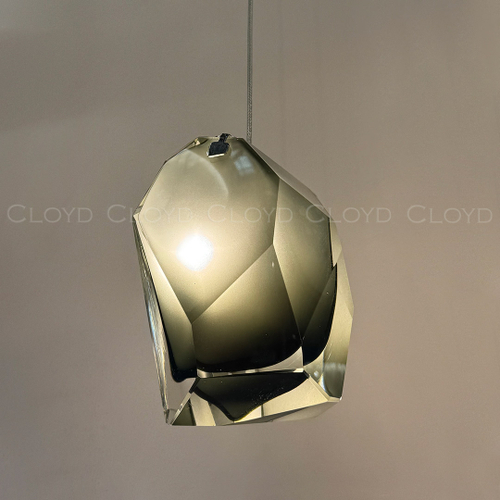 Подвесной светильник Cloyd VARELL P1 / шир. 20 см - хром - серое стекло (арт.11660)