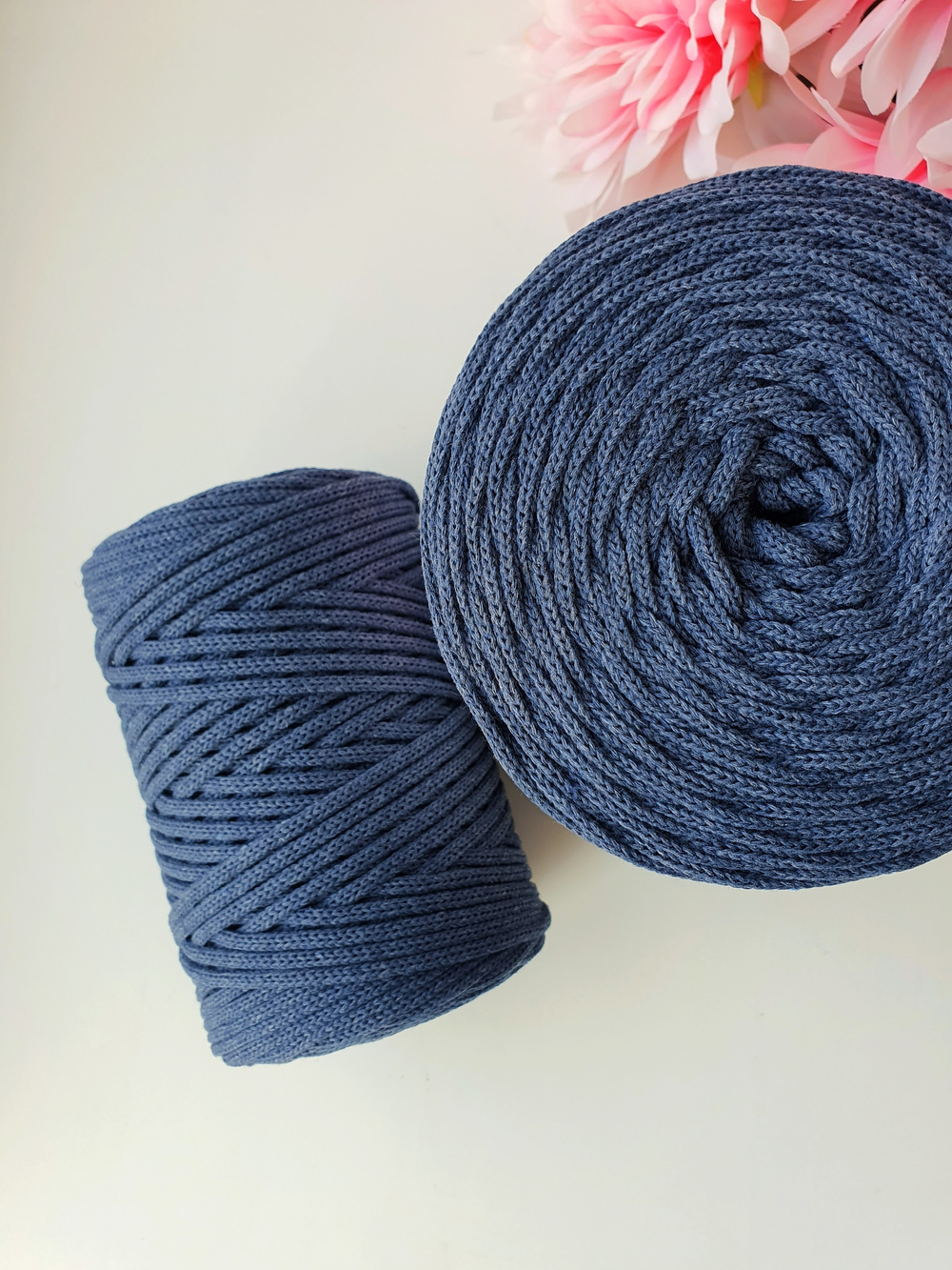 Indigo cotton cord 4 mm