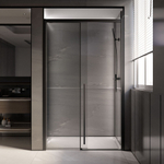 Душевая дверь Veconi Premium Trento PTD-30B, 1300х2000, черный матовый, стекло прозрачное