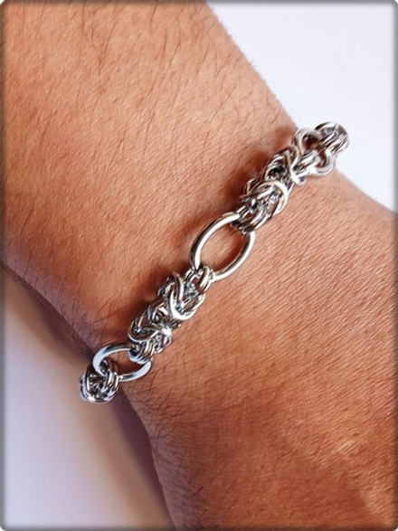 Мужской стальной браслет "Космос" 21см. Stainless Steel.