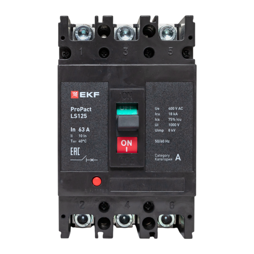 Автоматический выключатель в литом корпусе  EKF mccb-125-18-3-63-ls