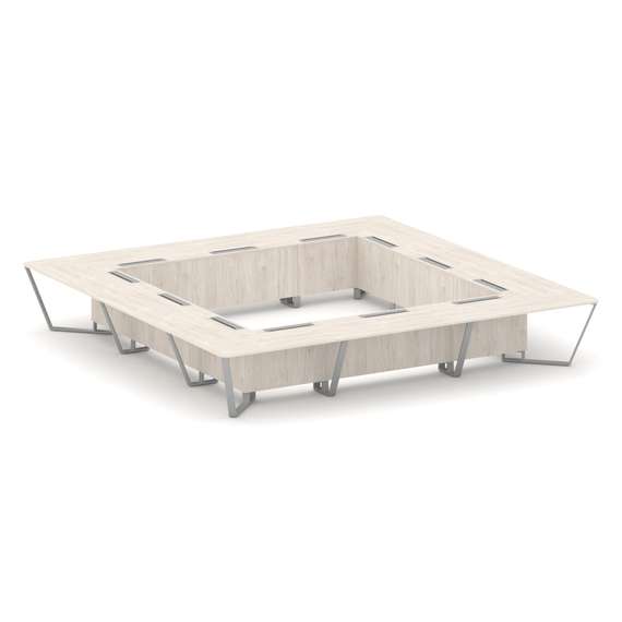 Steel Meet Стол переговорный квадратный KD-PR.B.SP-24K Денвер Светлый/Металл Серый 4800*4800*750