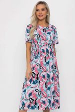 Платье Цветы лета (голубо-розовое) П13784-18М LT Collection (Акция)