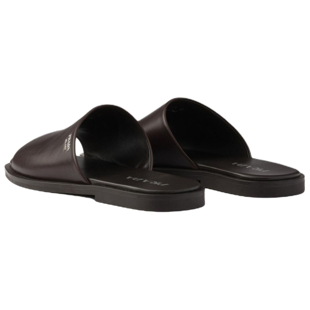 PRADA Rubber Slide Slippers Men"s Brown