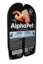 AlphaPet Superpremium Влажный корм  для стерилизованных кошек "Анчоусы и креветки "в соусе, 80 г