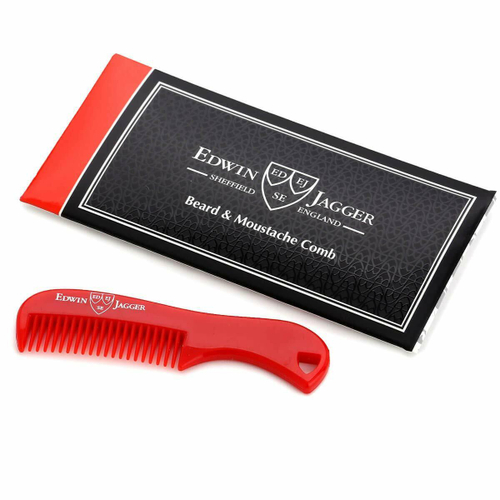 Расческа для бороды и усов красная Edwin Jagger Red Beard & Moustache Comb