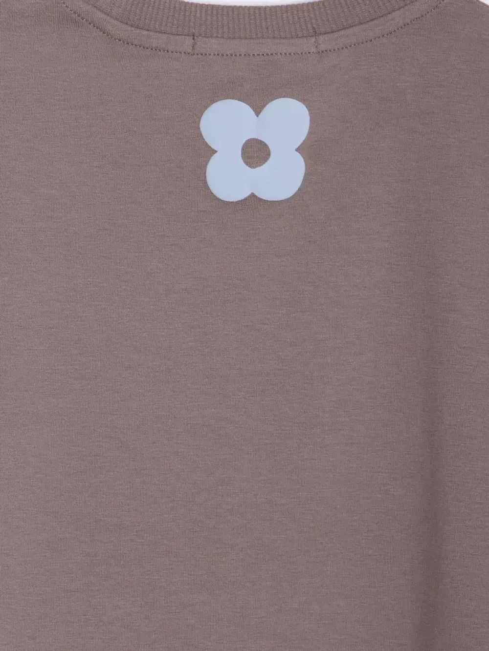 Лонгслив для девочки оверсайз с принтом