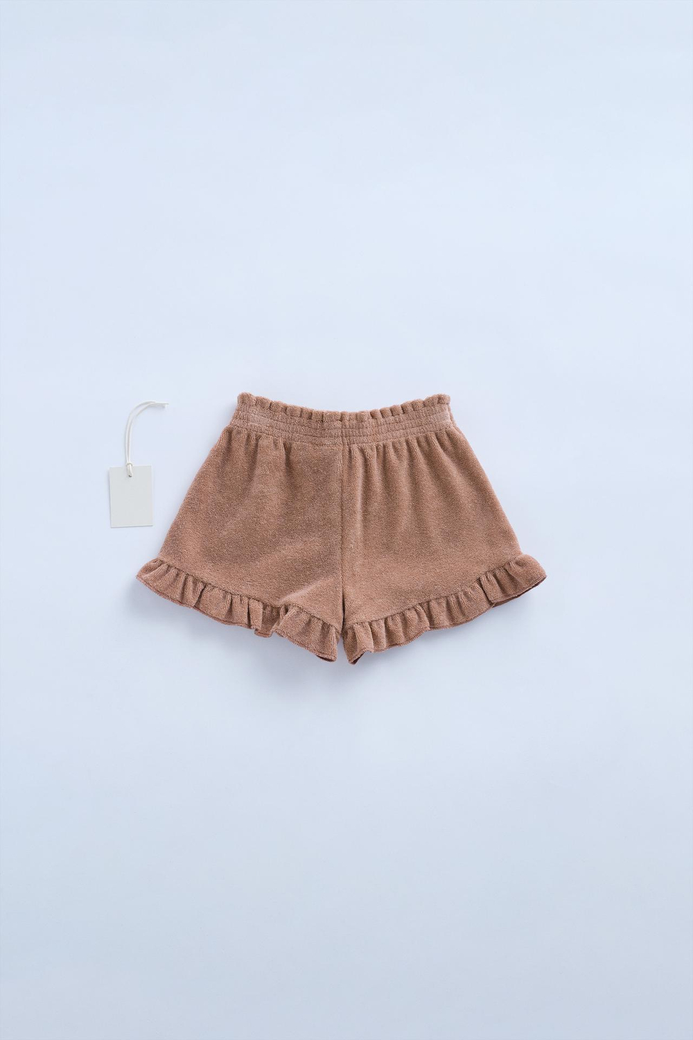 ZARA ШОРТЫ-БЕРМУДЫ ИЗ МАХРОВОЙ ТКАНИ С ВОЛАНАМИ — TIMELESZ, ТЕМНО-РОЗОВЫЙ