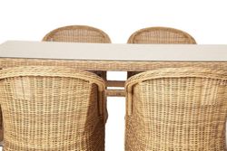 "Эспрессо" обеденная группа плетеная, цвет соломенный