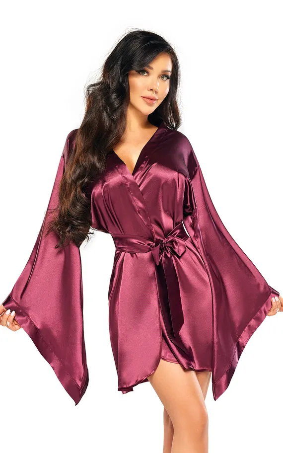 Samira peignoir Burgundy