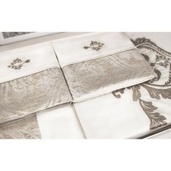 Постельное белье FORTUNY крем лен жаккард  deluxe TIVOLYO HOME Турция