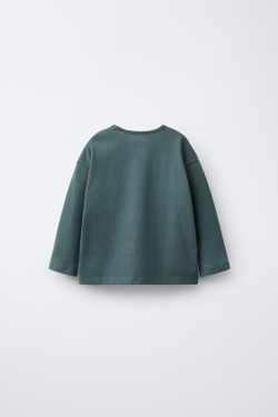 ZARA НАБОР ИЗ ТРЕХ ФУТБОЛОК: ОДНОТОННЫЕ И В ПОЛОСКУ, НЕФТЯНОЙ