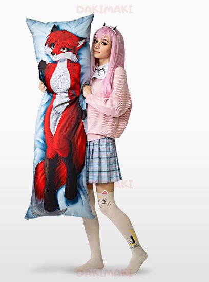 Дакимакура фурри Вишневая лисица арт. 0656