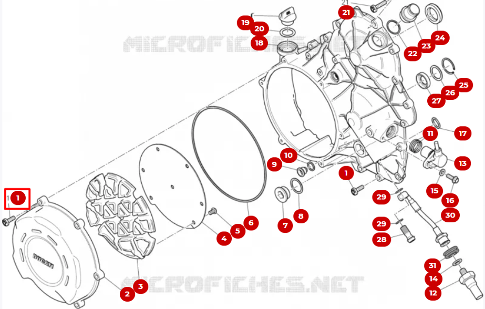 Ducati Винт крышки сцепления M6X19 77941992A