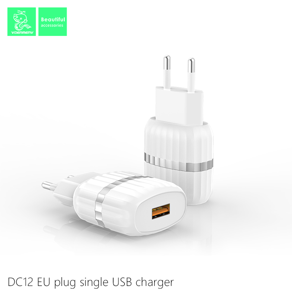 Сетевой адаптер питания DENMEN DC12 1USB (белый)