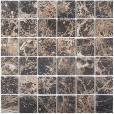 Мозаика PIX303 Dark Emperador из мрамора (48x48)