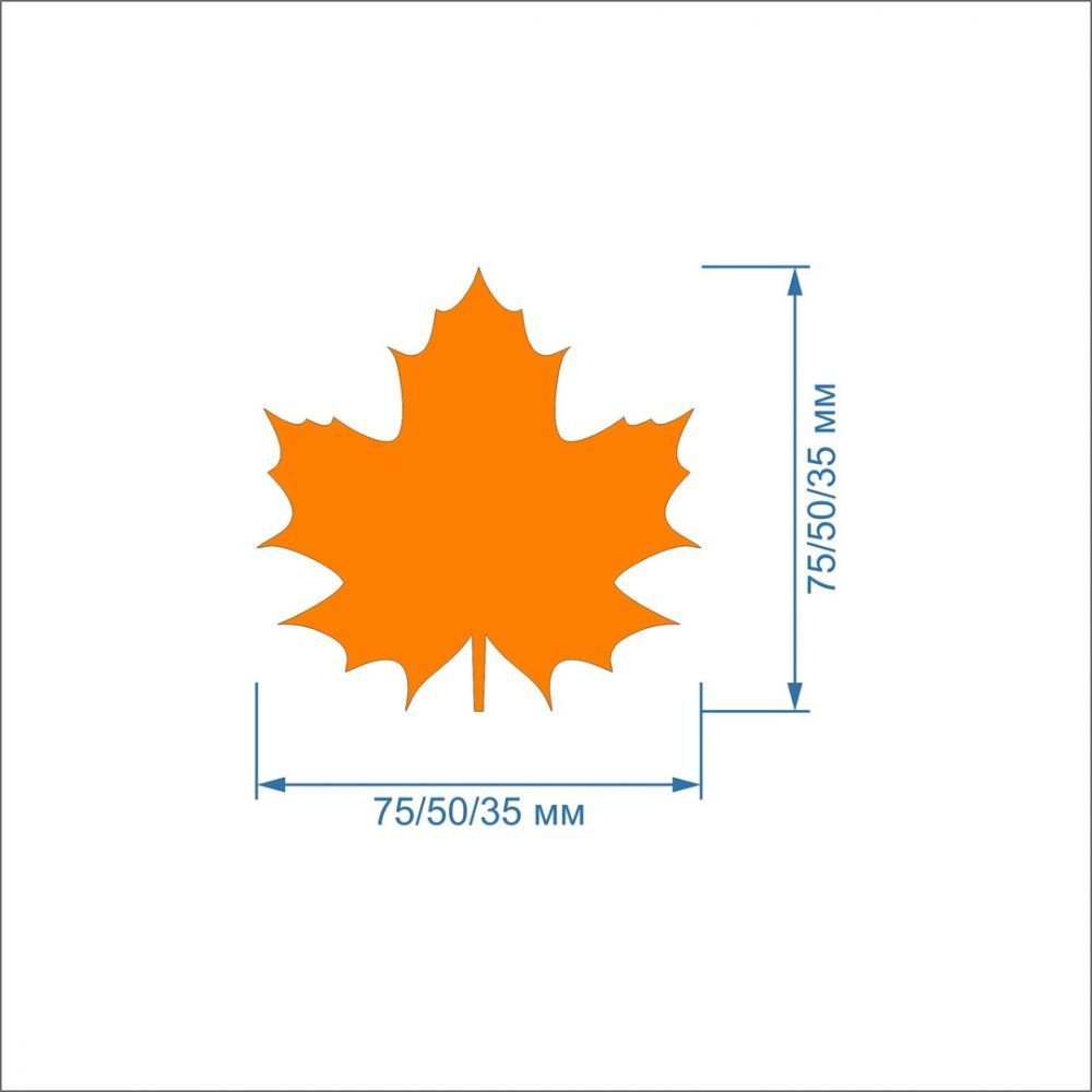 Заготовка &#39;&#39;Кленовый лист&#39;&#39; , фетр 1 мм (1уп = 5наборов)