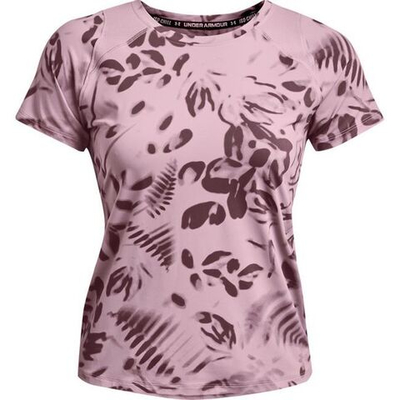 Женская теннисная футболка Under Armour Women's UA IsoChill 200 Print Short Sleeve - Pink